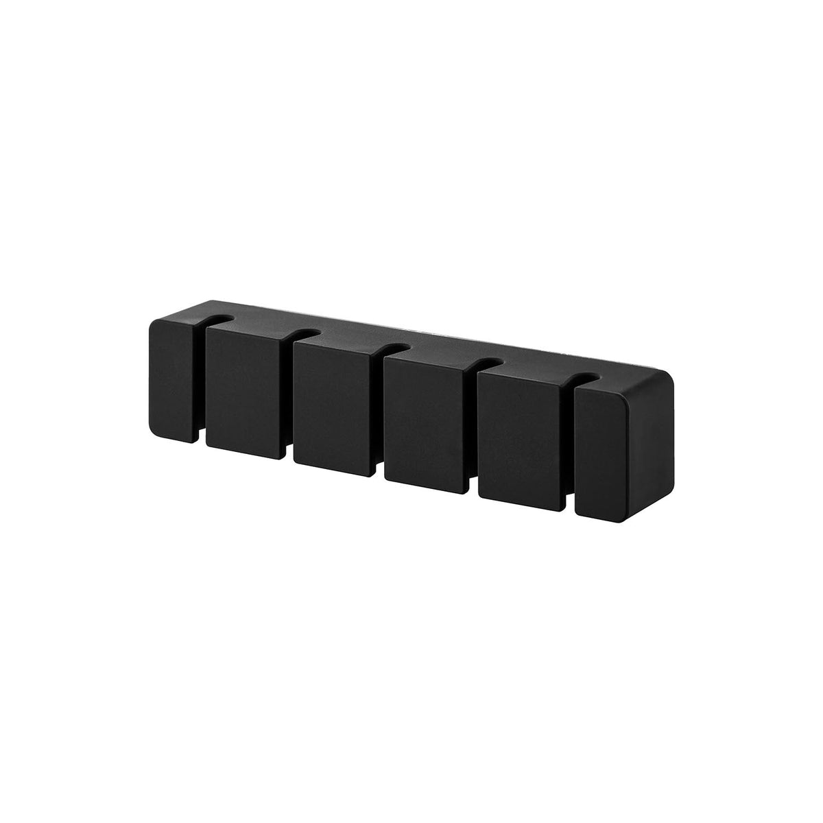 Yamazaki Tower Film-Hook Silicone Toothbrush Holder 5 Slots, Silicone Holder on a Film Hook With Five Slots that Holds Toothbrushes Firmly and Floats Them to Dry, Sticks to Tile and Glossy Walls, 11.9 x 2 x 2.7 cm and 55 g, White or Black