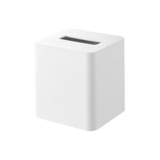 Yamazaki Tower Compact Square Tissue Case, Refillable Square Tissue Case That Holds a Whole Box of Tissue in Half the Space, Up to 160 Sets, with a Mountain-Shaped Base, 12.8 x 12.1 x 13.7 cm and 300 g, White or Black