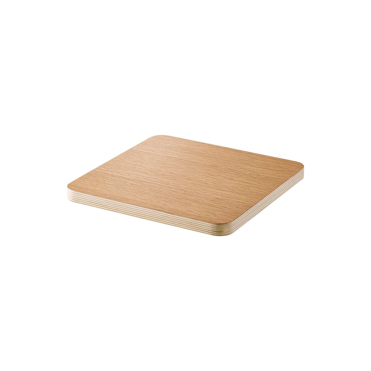 Yamazaki Rin Low Square Wooden Dolly, Thin Square Wooden Dolly on Casters that Holds 30 kg for Plants and Appliances, 30 x 30 x 3.1 cm and 1100 g, Brown or Natural