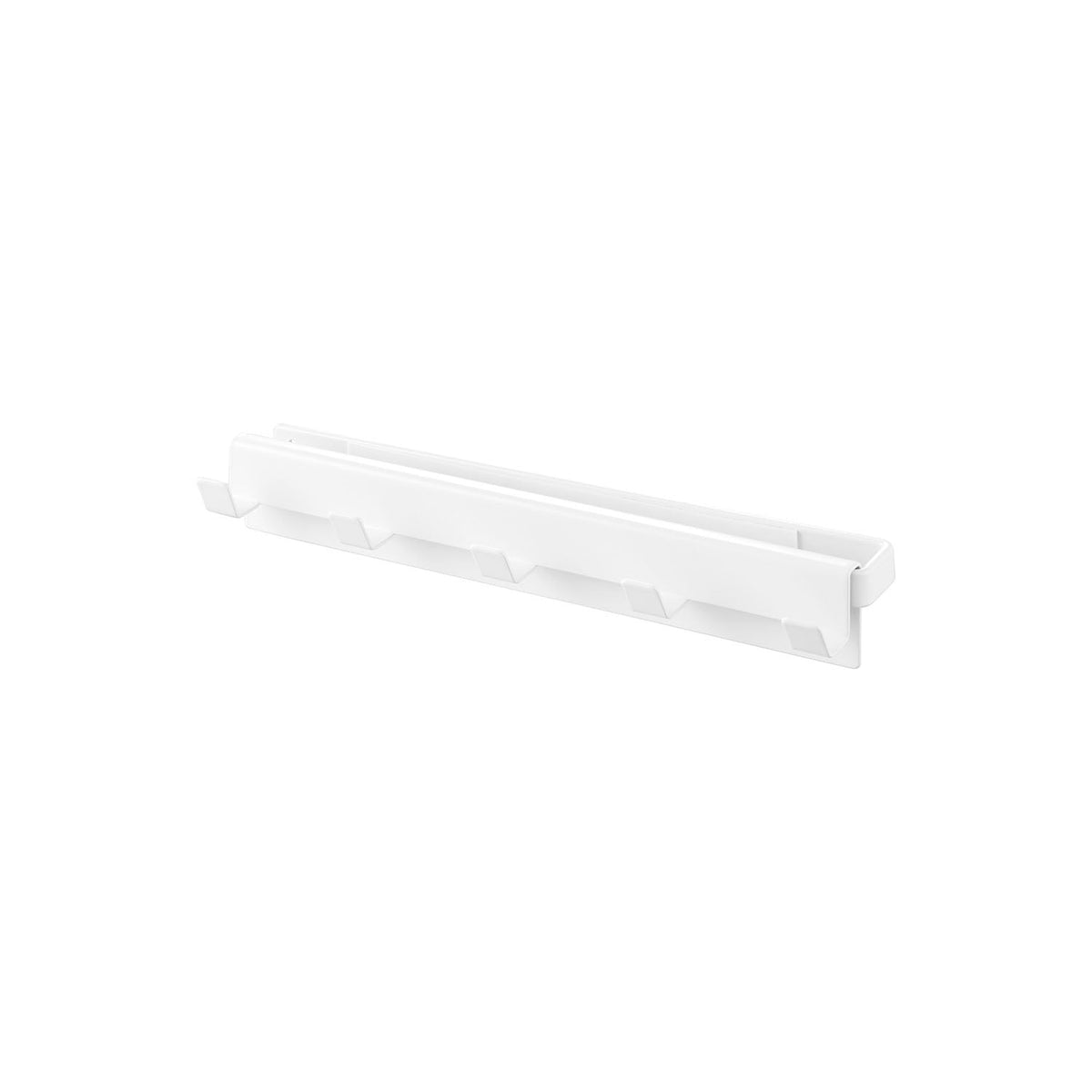 Yamazaki Tower Colour Box Insert Hook Bar with 5 Hooks, Bar With 5 Hooks That Slides Into the Side of a Colour Box for Hanging School Bags and Caps, Holds 500 g Per Hook, 27.5 x 6 x 4.2 cm and 540 g, White or Black
