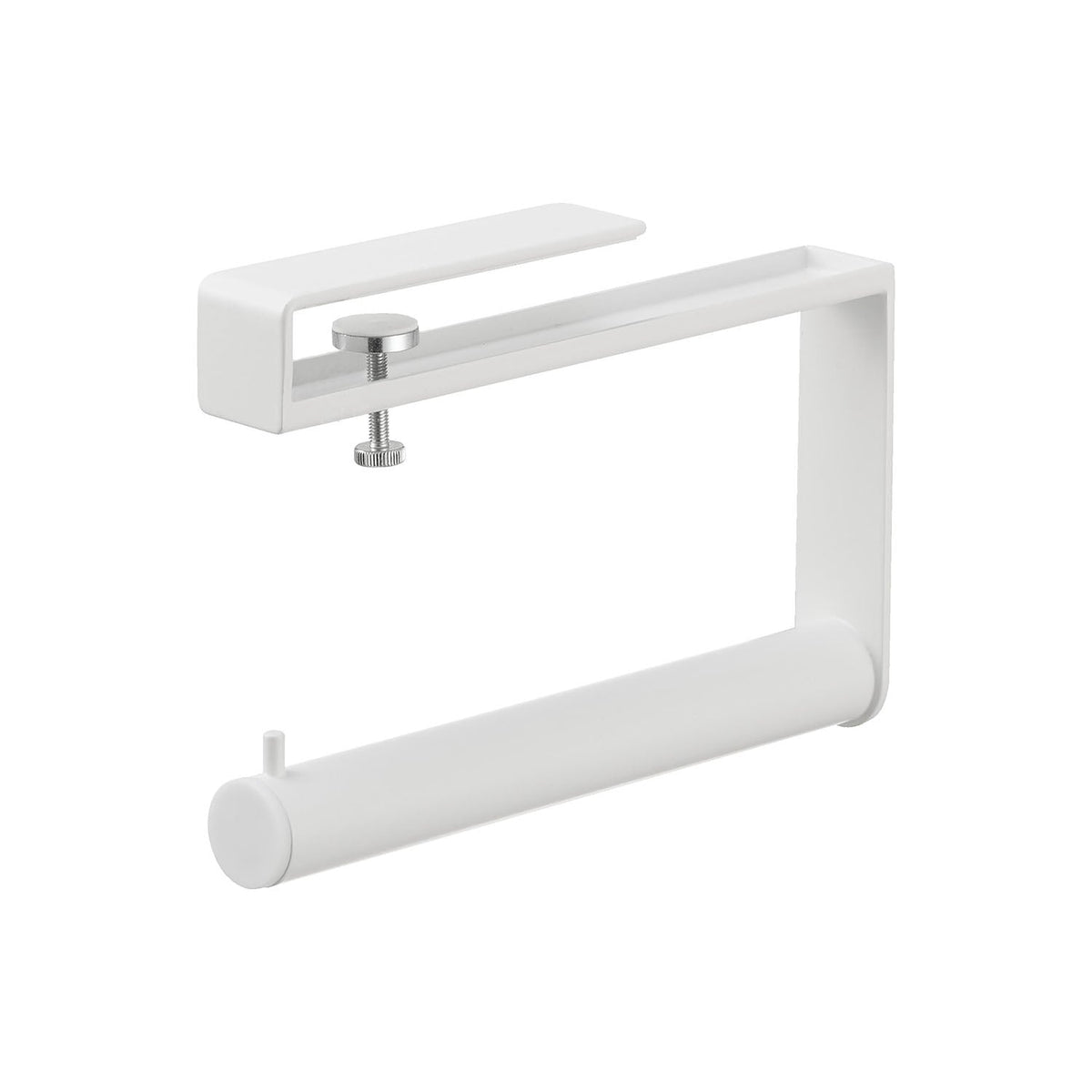 Yamazaki Tower Shoe Cabinet Hanging Umbrella Stand, Clamp-On Holder That Hangs About Five Long Umbrellas Inside a Shoe Cabinet or Walk-In Closet, Fits Shelves 1 to 2 cm Thick, Holds 3 kg, 3 x 20.4 x 14.8 cm and 450 g, White or Black