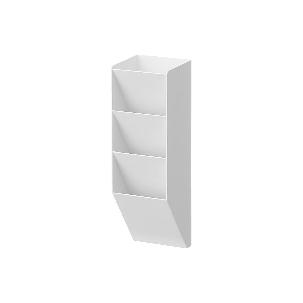 Yamazaki Tower Magnetic Pen Stand for Steel Panels, Magnetic Stand With Slanted Dividers That Sticks to a Steel Panel for Pens and Scissors, Holds 500 g, 6.2 x 6.2 x 20.8 cm and 495 g, White or Black