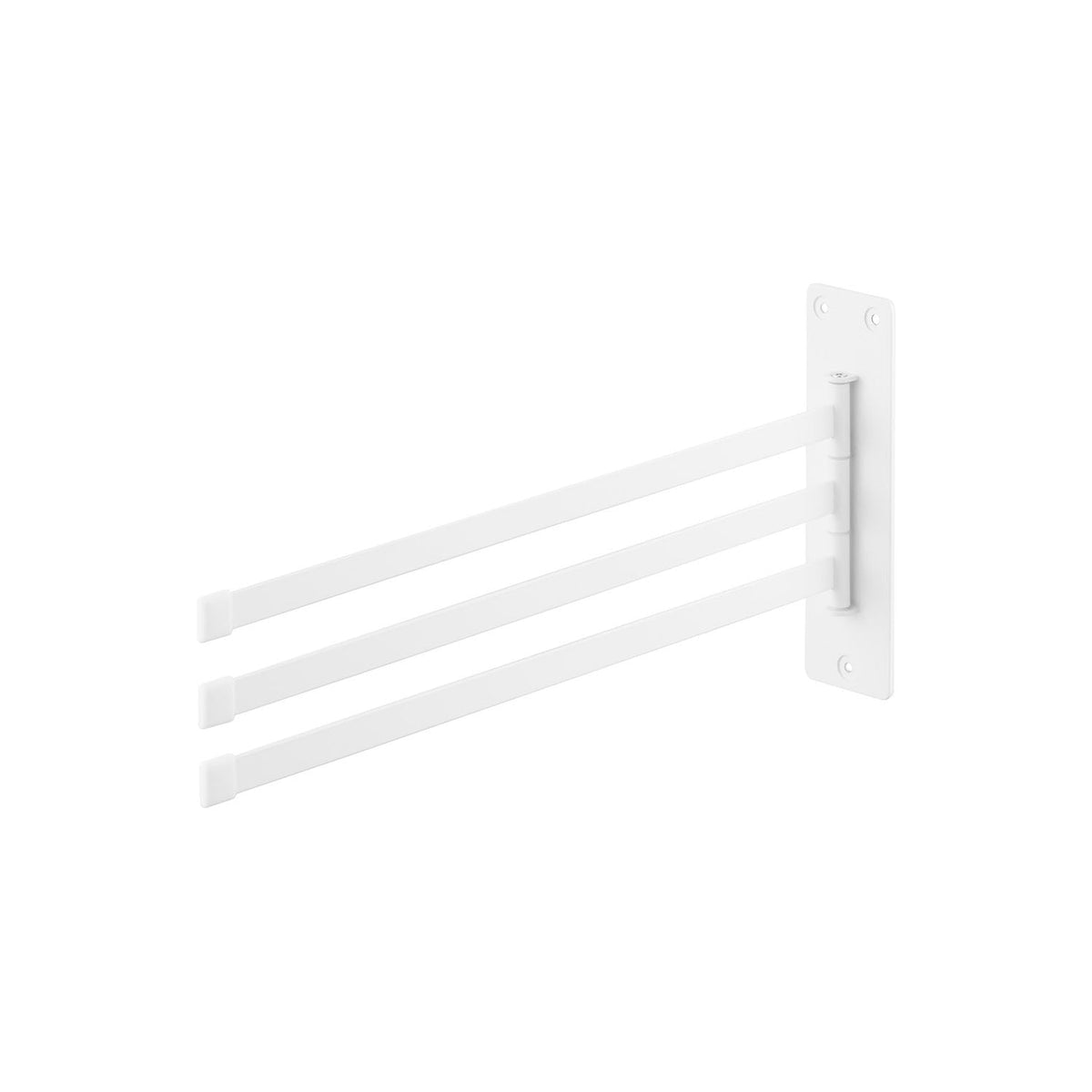 Yamazaki Tower Wall-Mounted Folding Towel Hanger, 3 Bars, Wall Plate with Three Swing-Out Towel Bars that Fold Flat to 1.5 cm, 45 x 1.5 x 18 cm; in use 5 to 85 x 1.5 to 43.5 x 18 cm and 515 g, White or Black
