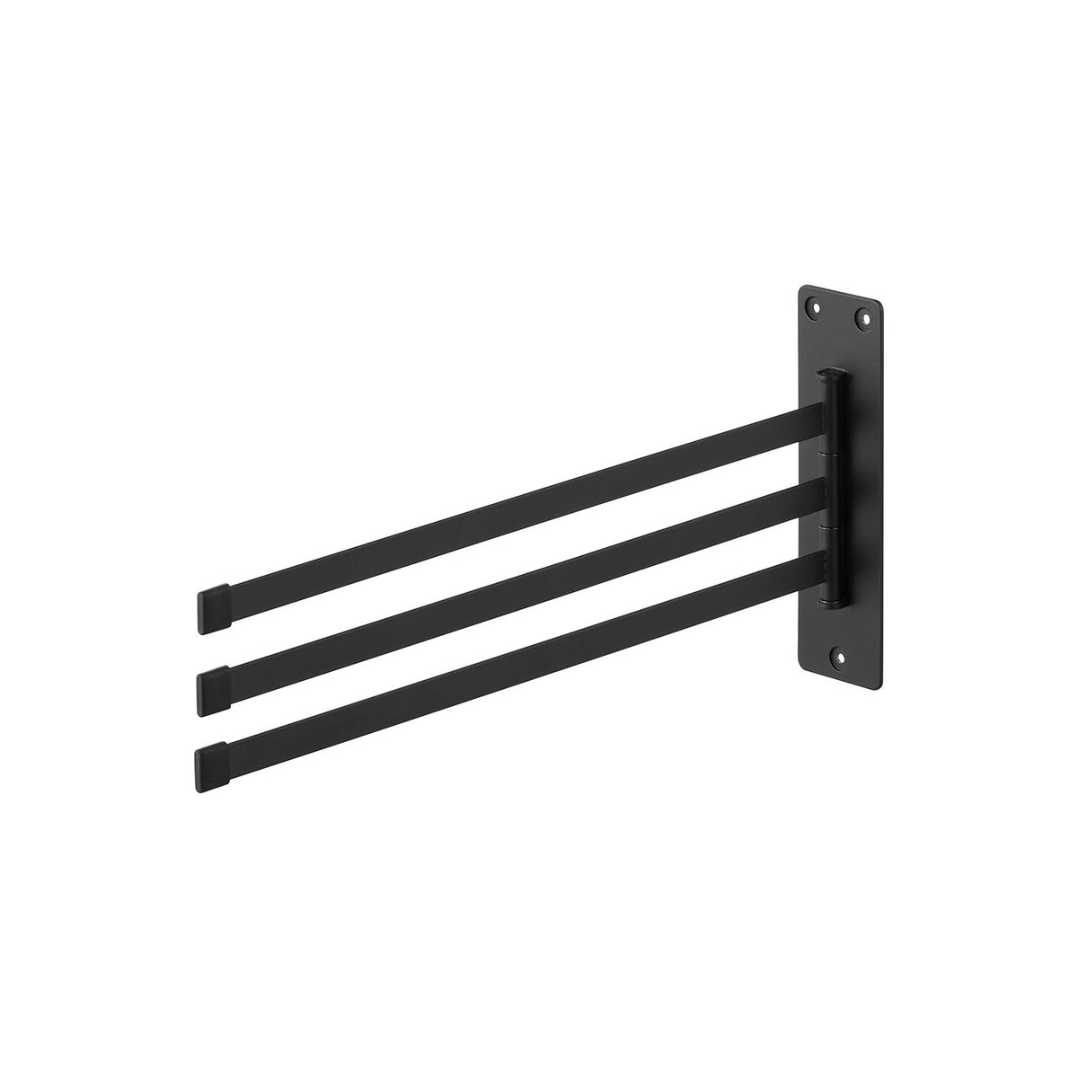 Yamazaki Tower Wall-Mounted Folding Towel Hanger, 3 Bars, Wall Plate with Three Swing-Out Towel Bars that Fold Flat to 1.5 cm, 45 x 1.5 x 18 cm; in use 5 to 85 x 1.5 to 43.5 x 18 cm and 515 g, White or Black