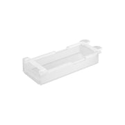 Yamazaki Tower Height-Adjustable Fridge Under-Shelf Rack S, Pull-Out Drawer Rack That Suckers Under a Fridge Glass or Plastic Shelf, Seven Height Settings, with Drop-Prevention Drawer, 14.5 x 34.4 x 6.5 cm and 450 g, White or Black