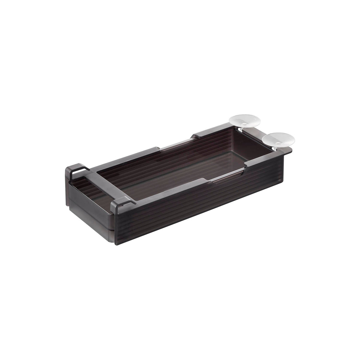 Yamazaki Tower Height-Adjustable Fridge Under-Shelf Rack S, Pull-Out Drawer Rack That Suckers Under a Fridge Glass or Plastic Shelf, Seven Height Settings, with Drop-Prevention Drawer, 14.5 x 34.4 x 6.5 cm and 450 g, White or Black