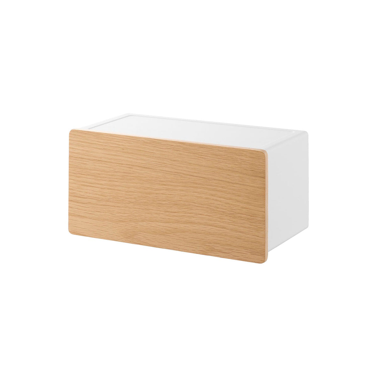 Yamazaki Rin Wall-Mounted Paper Towel Dispenser with Wood Lid, Wall Dispenser for Paper Towels or Tissue with a Natural Wood Lid, Pins and Screws Included, 27.4 x 14 x 13.6 cm; 26.3 cm high with the lid open and 1340 g, Brown or Natural