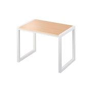 Yamazaki Tower Step Stool, 30 cm High, 30 cm Step Stool with a Natural Wood Top and a 100 kg Load for High Shelves and Light Bulbs, 40 x 28 x 30.1 cm and 2400 g, White or Black