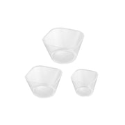 Yamazaki Tower Microwave-Safe Prep Bowls with Measuring Marks, S/M/L Set of 3, Three Clear Prep Bowls with Measuring Marks, Microwave and Dishwasher Safe, S 8.4 x 8.4 x 6.5 cm; M 11.4 x 11.4 x 7 cm; L 12.9 x 12.9 x 8 cm and 198 g, Clear