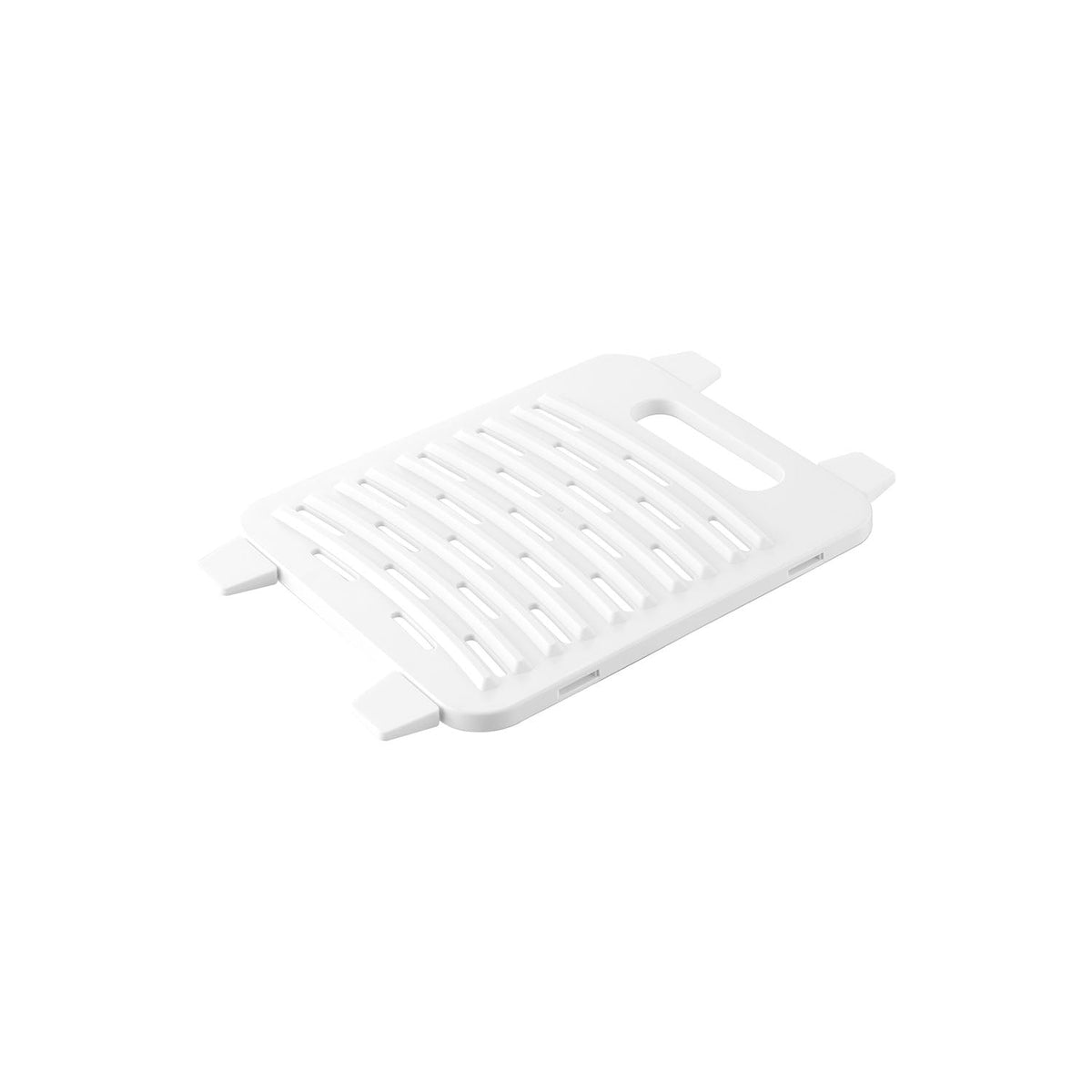 Yamazaki Tower Soaking Board for a Square Bucket, Board That Keeps Clothes or Shoes From Floating in a Square Bucket While Soaking, Stoppers Fit Two Sizes, 25.5 x 16.7 x 1.1 cm with the stopper on the short side and 110 g, White or Black