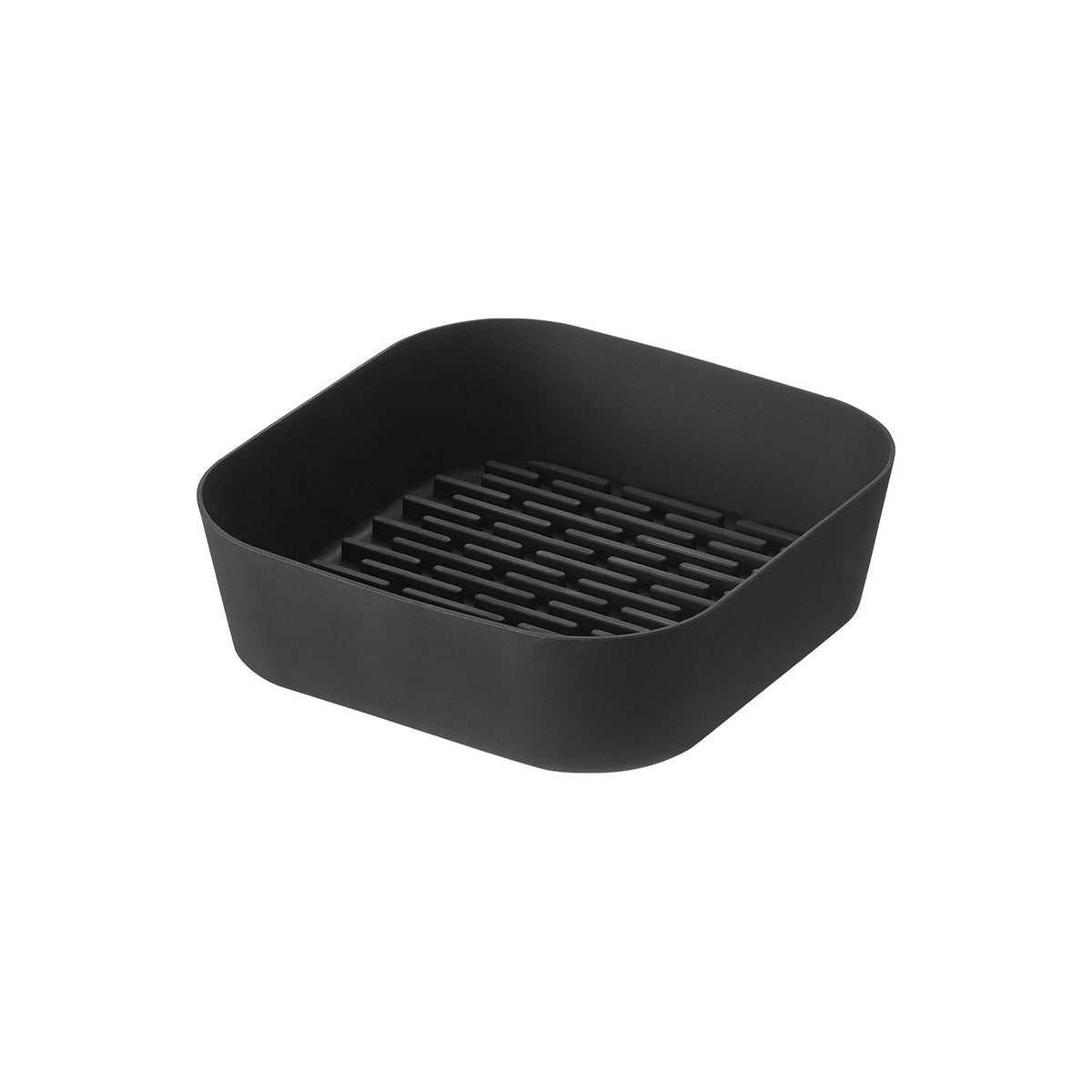 Yamazaki Tower Silicone Air Fryer Liner, 21 cm, Soft Silicone Liner with a Studded Base that Protects the Air Fryer Basket, 21 x 21 x 6 cm and 300 g, White or Black