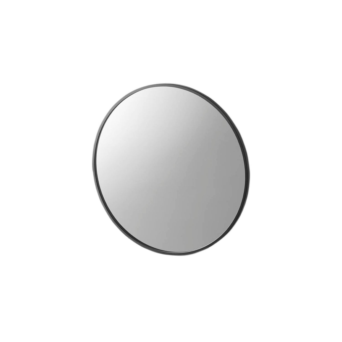 Yamazaki Tower Magnetic Bathroom Resin Mirror Round 23 cm, Round 23 cm Resin Mirror That Sticks Where You Like on a Steel Bathroom Wall, Hard to Break, Lifts Off by a Finger Gap, Anti-Fog Film, 23.2 x 1.4 x 23.2 cm and 525 g, White or Black