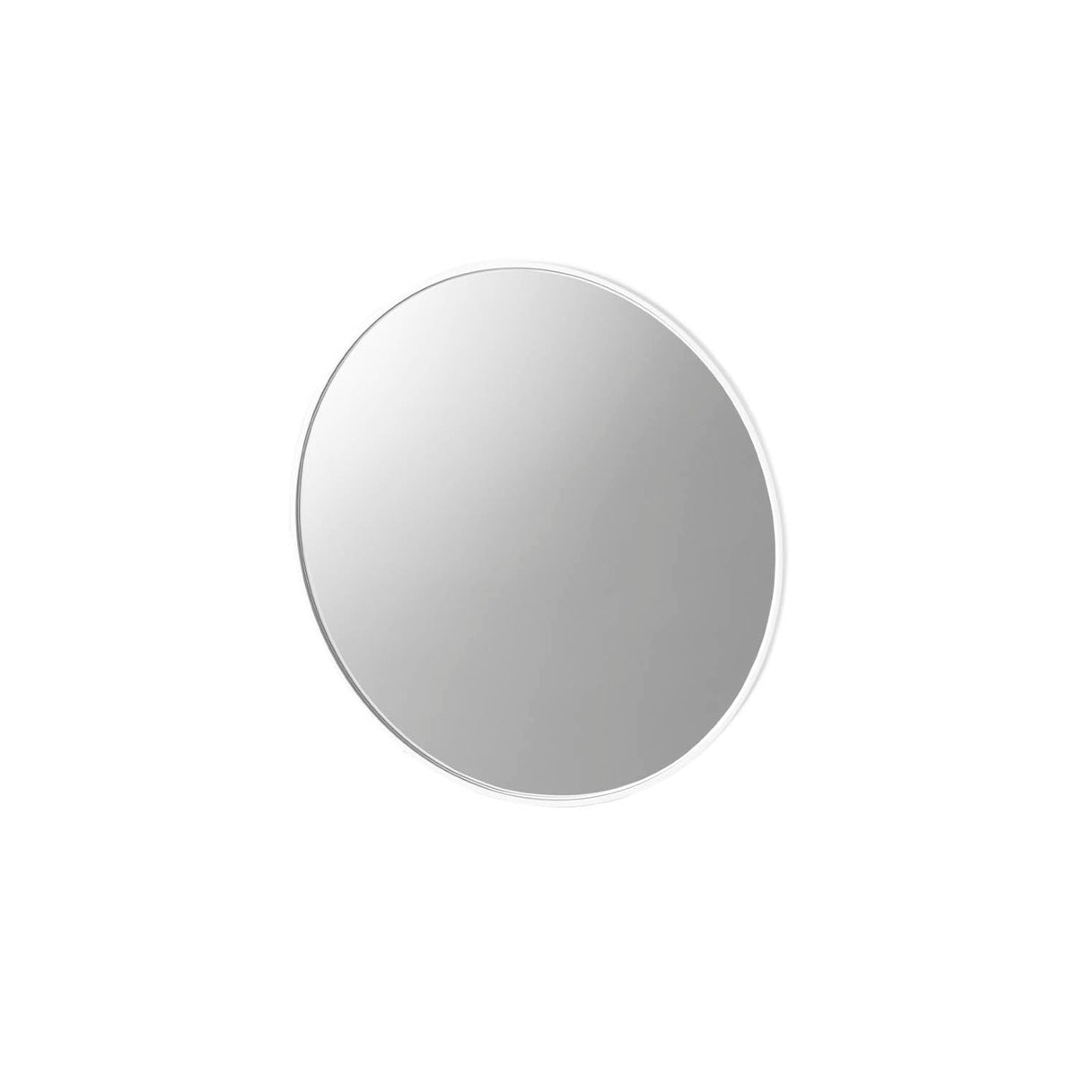 Yamazaki Tower Magnetic Bathroom Mirror Round 23 cm, Round 23 cm Magnetic Mirror That Sticks Where You Like on a Steel Bathroom Wall and Lifts Off by a Finger Gap, Anti-Fog Film Keeps It Clear, 3 mm Glass, 23 x 1.4 x 23 cm and 550 g, White or Black