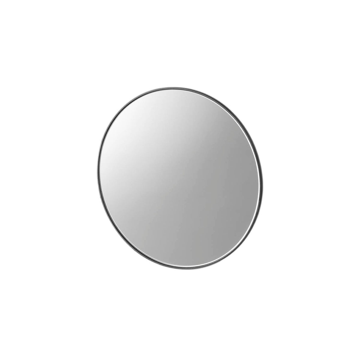 Yamazaki Tower Magnetic Bathroom Mirror Round 23 cm, Round 23 cm Magnetic Mirror That Sticks Where You Like on a Steel Bathroom Wall and Lifts Off by a Finger Gap, Anti-Fog Film Keeps It Clear, 3 mm Glass, 23 x 1.4 x 23 cm and 550 g, White or Black