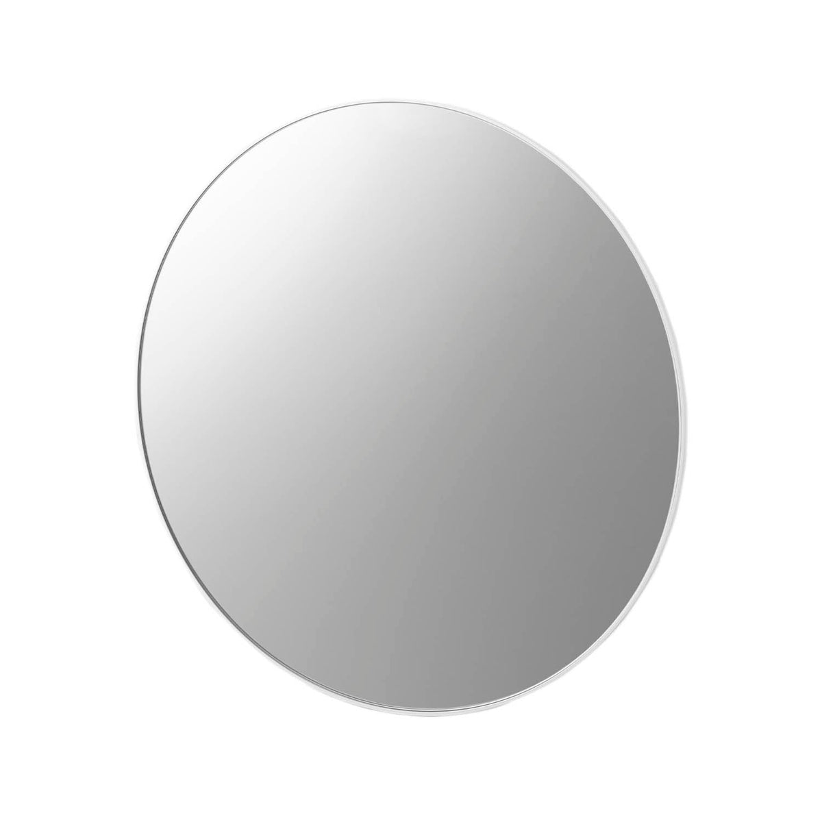 Yamazaki Tower Magnetic Bathroom Mirror Round 42 cm, Large 42 cm Round Magnetic Mirror That Sticks Where You Like on a Steel Bathroom Wall and Lifts Off by a Finger Gap, Anti-Fog Film, 3 mm Glass, 42 x 1.4 x 42 cm and 1800 g, White or Black