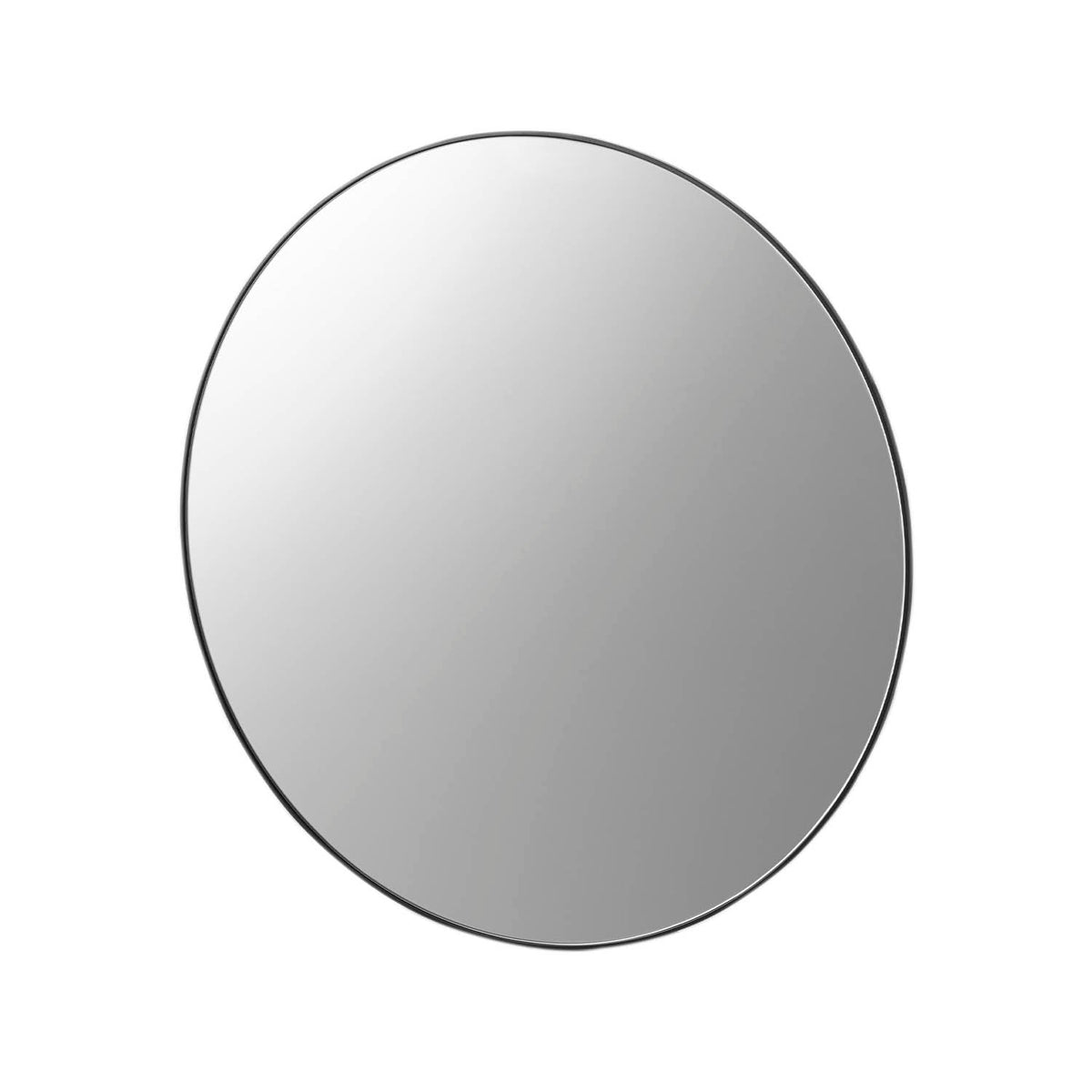 Yamazaki Tower Magnetic Bathroom Mirror Round 42 cm, Large 42 cm Round Magnetic Mirror That Sticks Where You Like on a Steel Bathroom Wall and Lifts Off by a Finger Gap, Anti-Fog Film, 3 mm Glass, 42 x 1.4 x 42 cm and 1800 g, White or Black