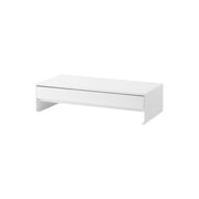 Yamazaki Tower Monitor Stand with Drawer, Wide Steel Stand for a Monitor with a Deep Drawer for Small Desk Items and Game Controllers, 50 x 24 to 41 x 12.8 cm and 4780 g, White or Black