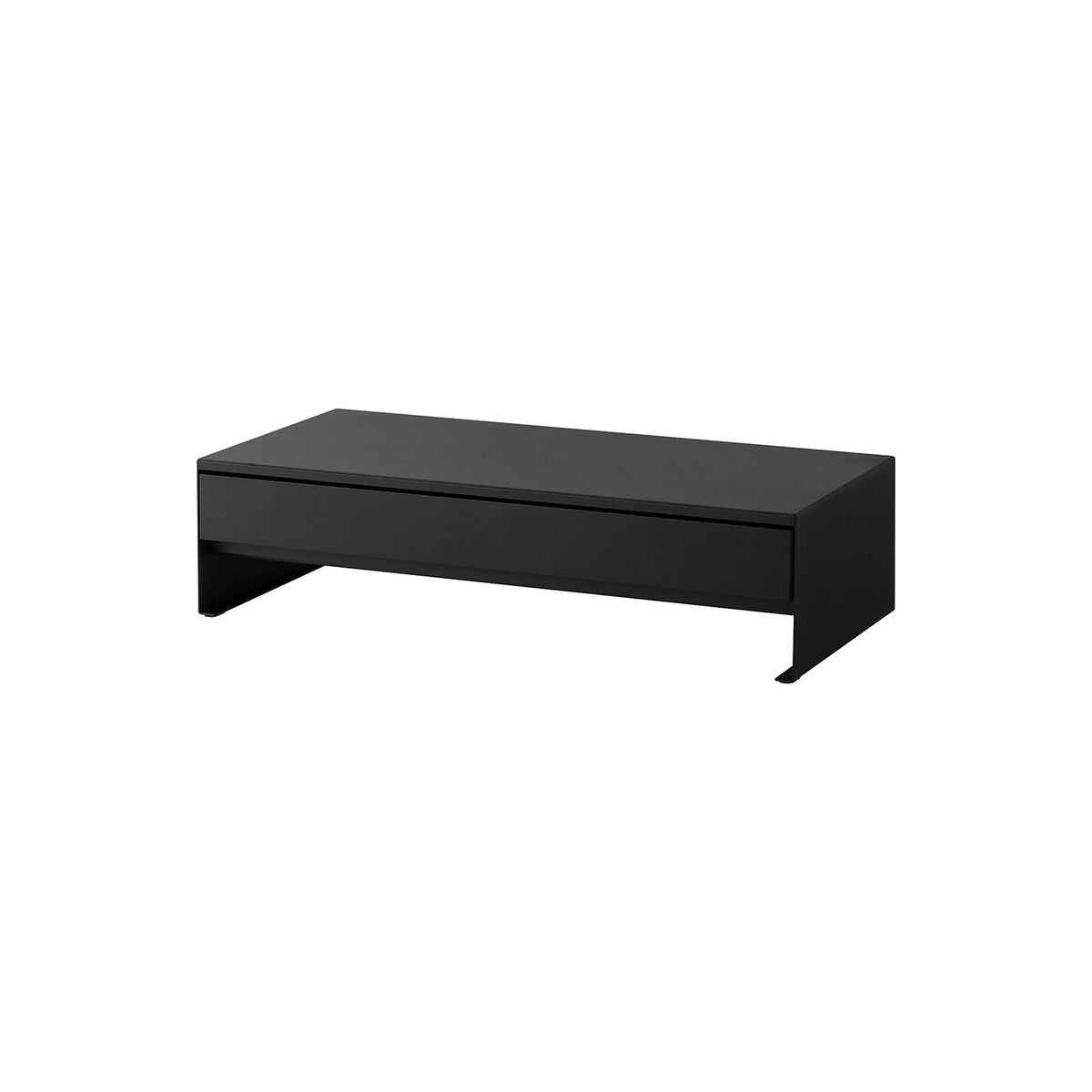 Yamazaki Tower Monitor Stand with Drawer, Wide Steel Stand for a Monitor with a Deep Drawer for Small Desk Items and Game Controllers, 50 x 24 to 41 x 12.8 cm and 4780 g, White or Black