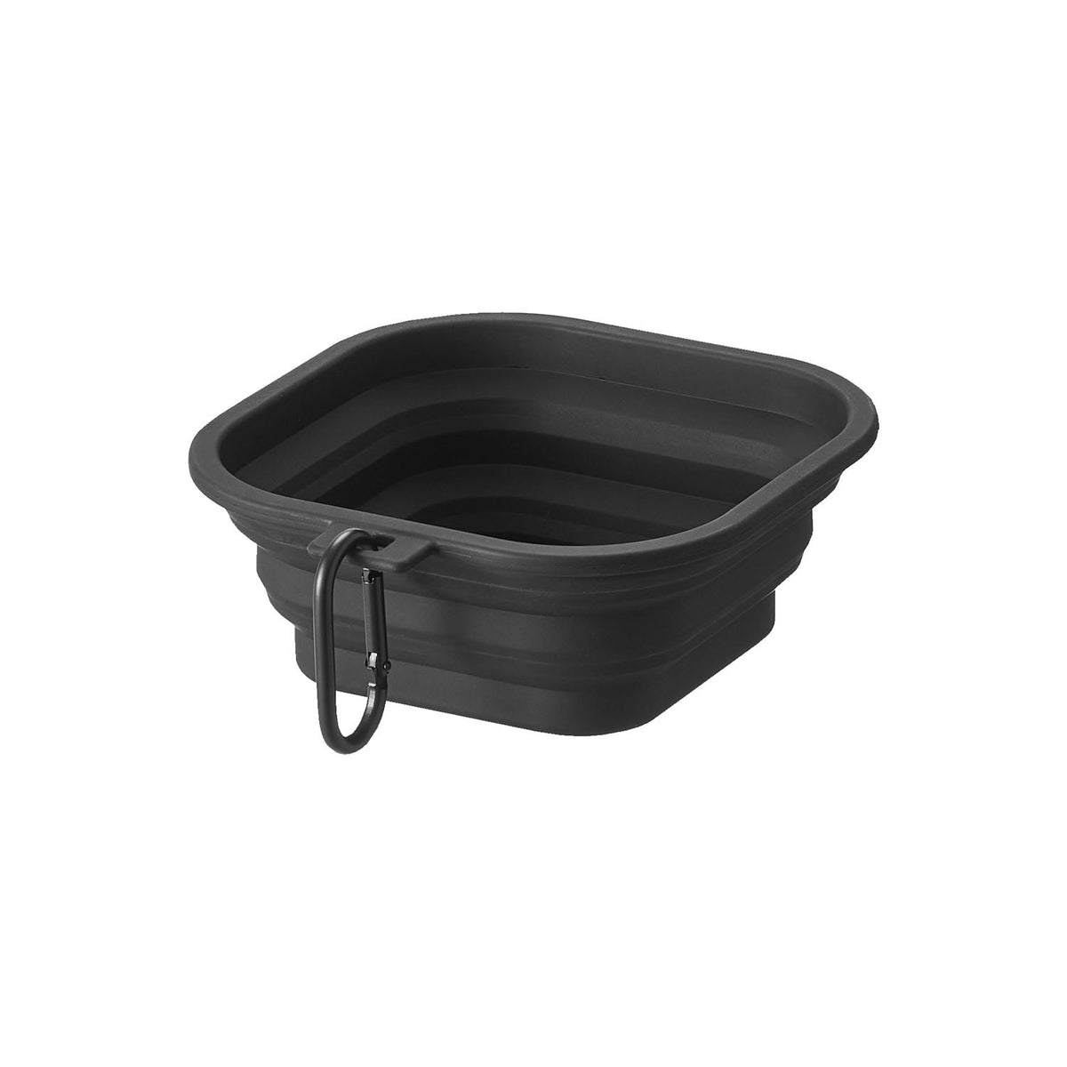Yamazaki Nooks Folding Pet Food Bowl with Lid S Nooks, Folding Silicone Pet Bowl With a Lid That Packs Flat for Walks and Does Not Slip, 300 or 450 mL, Hook Ring Included, 13.7 x 14.8 x 1.8 cm and 115 g, White or Black