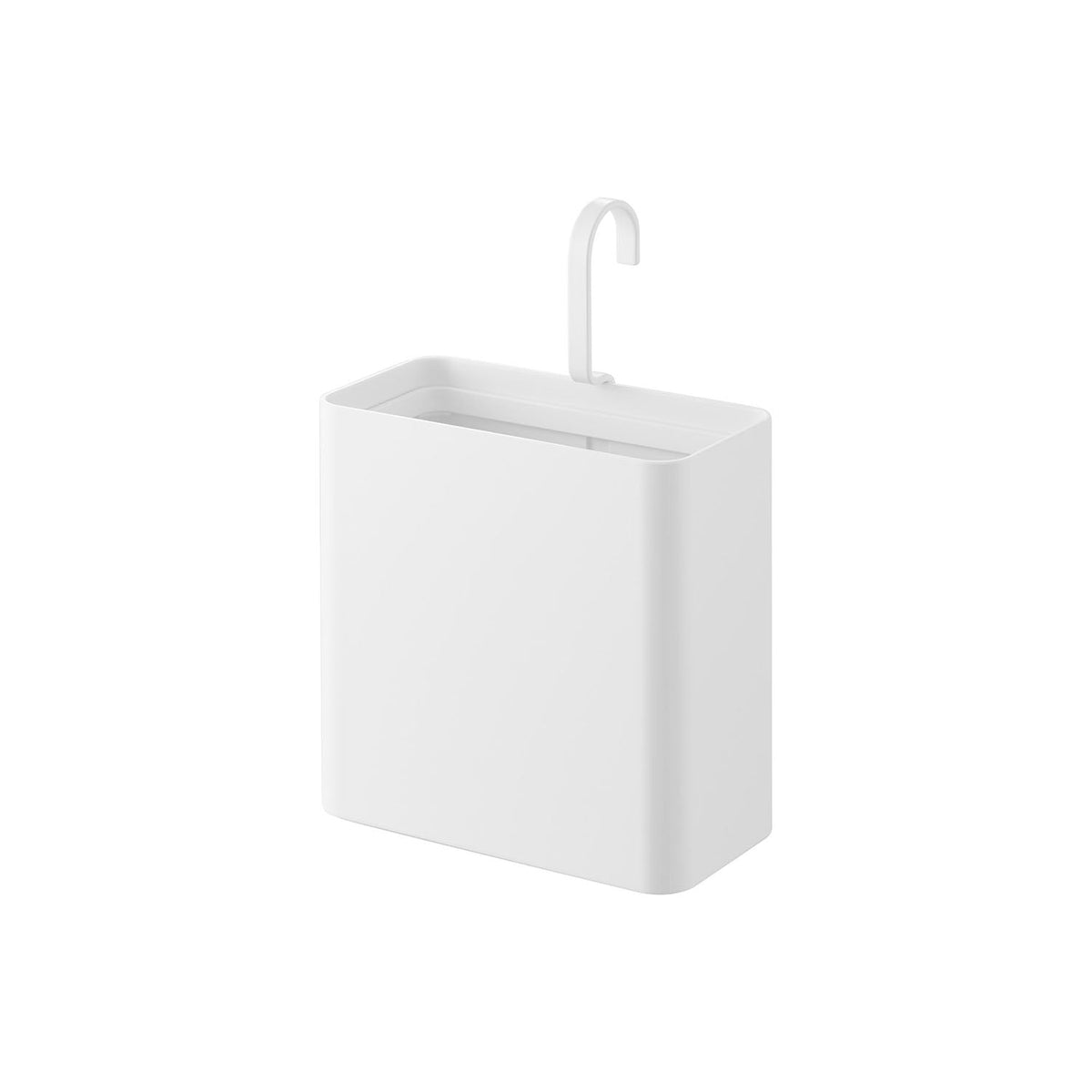 Yamazaki Tower Hanging Mini Trash Can 1.8 L, 1.8 L Slim Trash Can That Hangs on a Bar or Pole With a Reversible Hook for Where Floor Space Is Short, Takes Plastic Bags, 17 x 11.3 x 24.4 cm and 405 g, White or Black