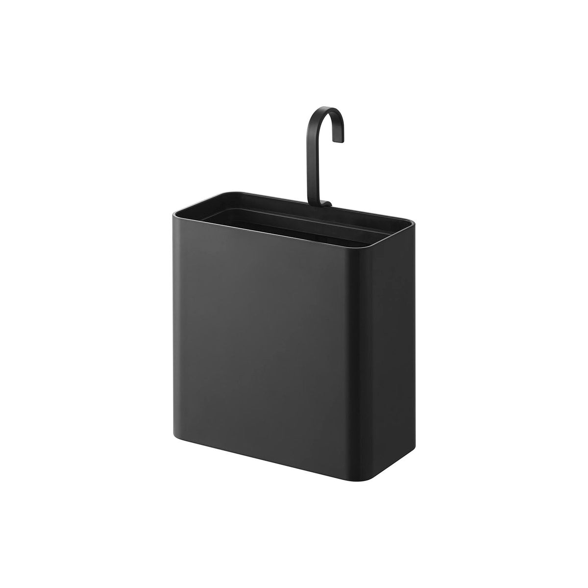 Yamazaki Tower Hanging Mini Trash Can 1.8 L, 1.8 L Slim Trash Can That Hangs on a Bar or Pole With a Reversible Hook for Where Floor Space Is Short, Takes Plastic Bags, 17 x 11.3 x 24.4 cm and 405 g, White or Black