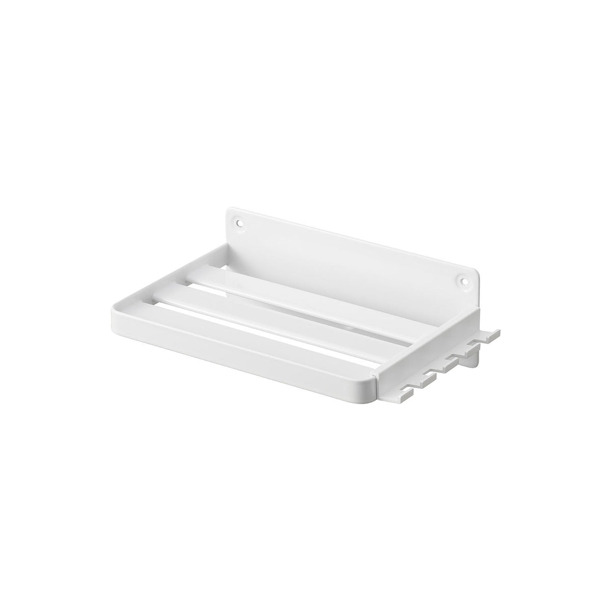 Yamazaki Tower Wall-Mounted Rack for a Water Flosser, Wall Rack That Floats a Tank-Type Water Flosser Off the Counter, Spare Nozzle Holder Included, Plasterboard Pins Supplied, Holds 2 kg, 18 x 12.5 x 6.5 cm and 410 g, White or Black
