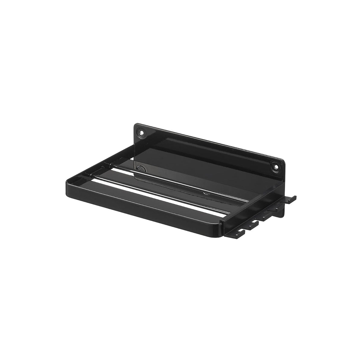 Yamazaki Tower Wall-Mounted Rack for a Water Flosser, Wall Rack That Floats a Tank-Type Water Flosser Off the Counter, Spare Nozzle Holder Included, Plasterboard Pins Supplied, Holds 2 kg, 18 x 12.5 x 6.5 cm and 410 g, White or Black