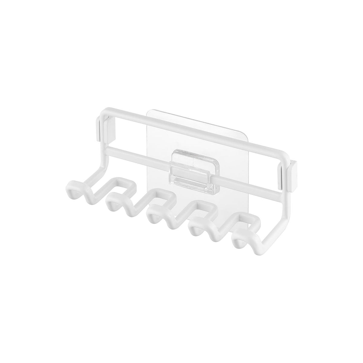 Yamazaki Tower Film-Hook Spare Brush Head Holder, Film-Hook Holder for Four Spare Electric Toothbrush Heads that Floats Them Apart to Dry, Sticks to Tile and Glossy Walls, 11 x 4.5 x 4 cm and 90 g, White or Black
