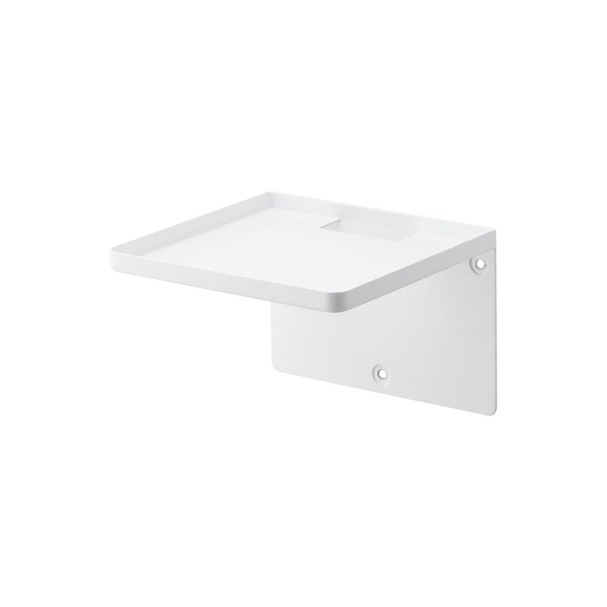 Yamazaki Tower Wall-Mounted Home Router Rack, Small Wall Rack That Floats a Home Router or Mesh Wi-Fi Unit Off the Floor, Cord Slit in the Tray, Plasterboard Pins Included, Holds 1.5 kg, 14.4 x 14.4 x 10.2 cm and 415 g, White or Black