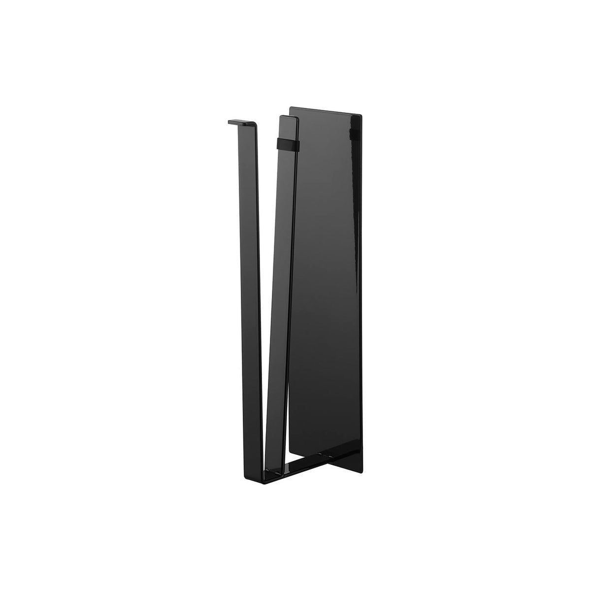 Yamazaki Tower Magnetic One-Hand-Cut Paper Towel Holder L, Upright Magnetic Holder for Kitchen Paper Rolls up to 15 cm Across and 28 cm Wide, Tear a Sheet with One Hand, Sticks to a Steel Fridge Side, 8 x 11.3 x 29 cm and 690 g, White or Black