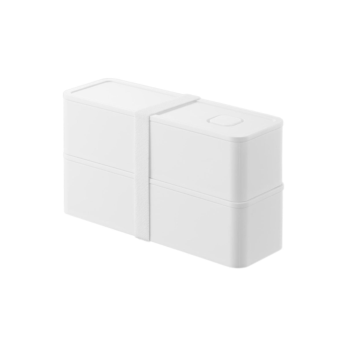 Yamazaki Tower Slim Two-Tier Airtight Lunch Box 400 mL x 2, Slim Two-Tier Lunch Box with Two 400 mL Compartments for Rice and Sides, Push-Valve Seal, Microwave and Dishwasher Safe, 18.3 x 6.1 x 10 cm (two tiers) and 310 g, White or Black