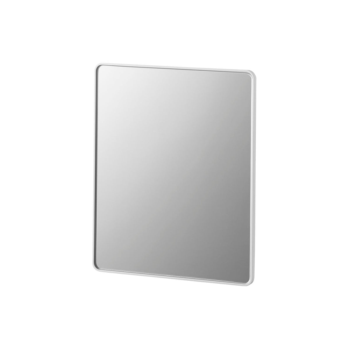 Yamazaki Tower Magnetic Bathroom Mirror Square, Square Magnetic Mirror That Sticks Where You Like on a Steel Bathroom Wall and Lifts Off by a Finger Gap, Anti-Fog Film Keeps It Clear, 3 mm Glass, 20.5 x 1.4 x 24.5 cm and 650 g, White or Black