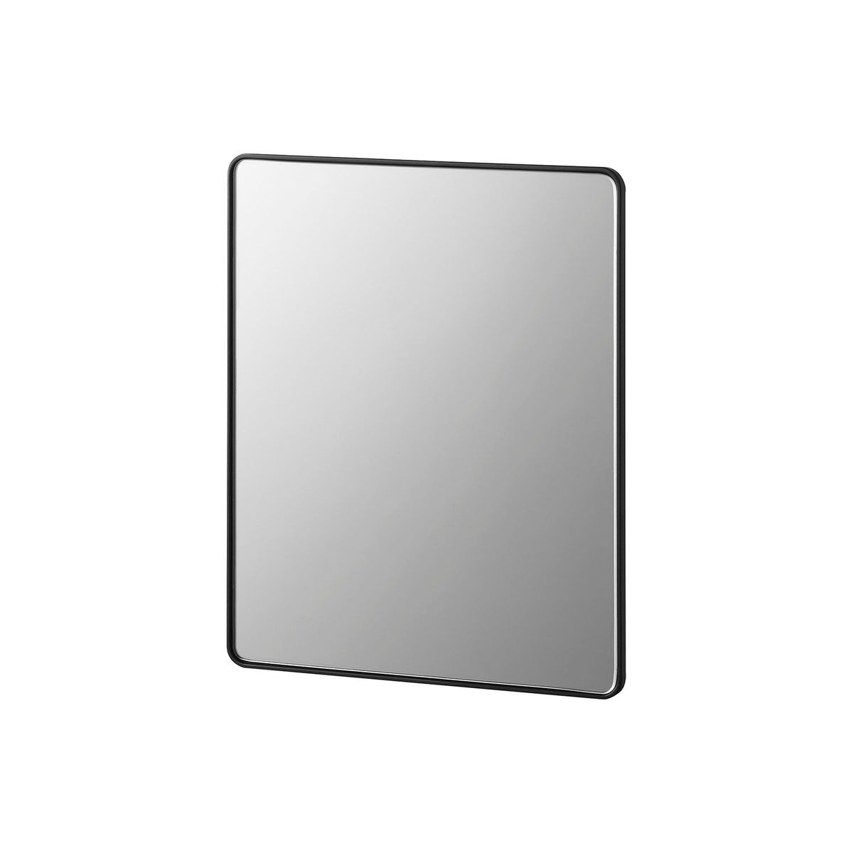 Yamazaki Tower Magnetic Bathroom Mirror Square, Square Magnetic Mirror That Sticks Where You Like on a Steel Bathroom Wall and Lifts Off by a Finger Gap, Anti-Fog Film Keeps It Clear, 3 mm Glass, 20.5 x 1.4 x 24.5 cm and 650 g, White or Black