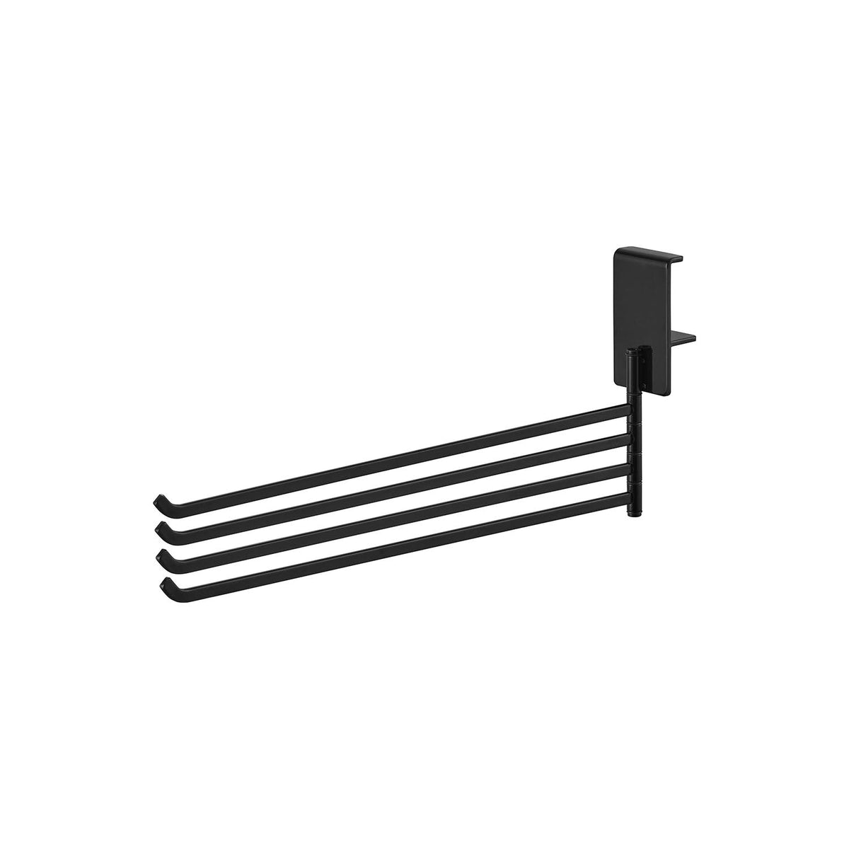 Yamazaki Tower 360-Degree Rotating Indoor Drying Towel Hanger, Rotating Hanger Clamped to a Door Frame That Opens Out for Drying Towels, Folds Slim, 300 g Per Arm, 4 x 33.1 x 14 cm folded; 60.8 x 60.8 x 14 cm open and 330 g, White or Black
