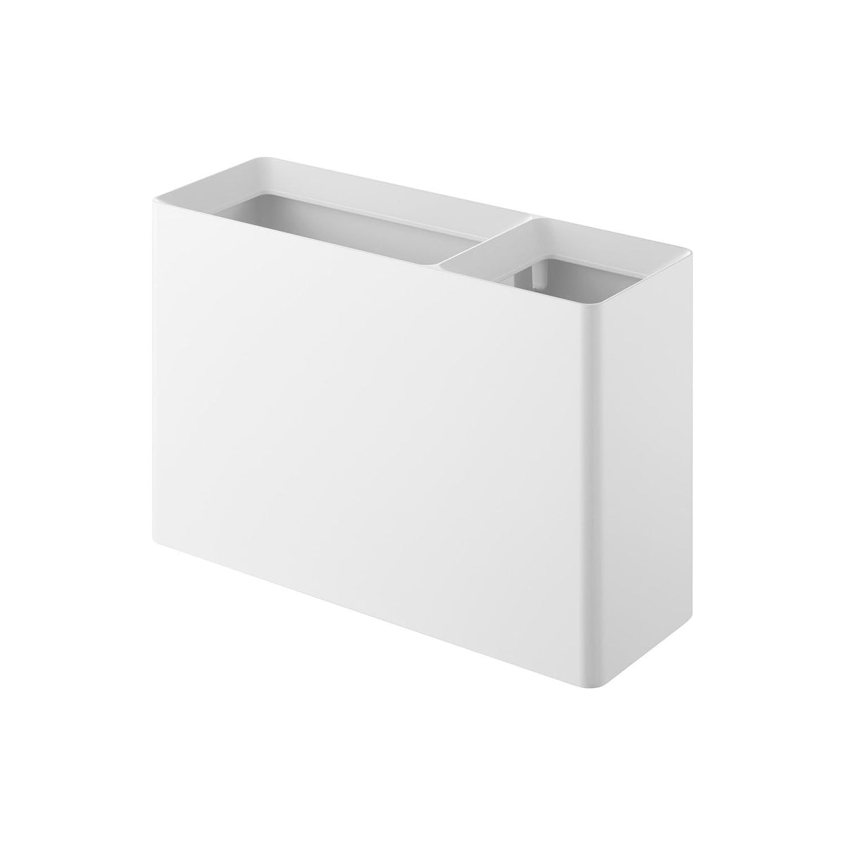 Yamazaki Tower Sorting Dust Box for Supermarket Bento Containers, Two-Compartment Dust Box That Hides the Bags and Splits Waste With a Wide Opening Big Enough for Supermarket Bento Containers, 4.5 L and 10 L, 46.3 x 15.8 x 32 cm and 2425 g, White or Black