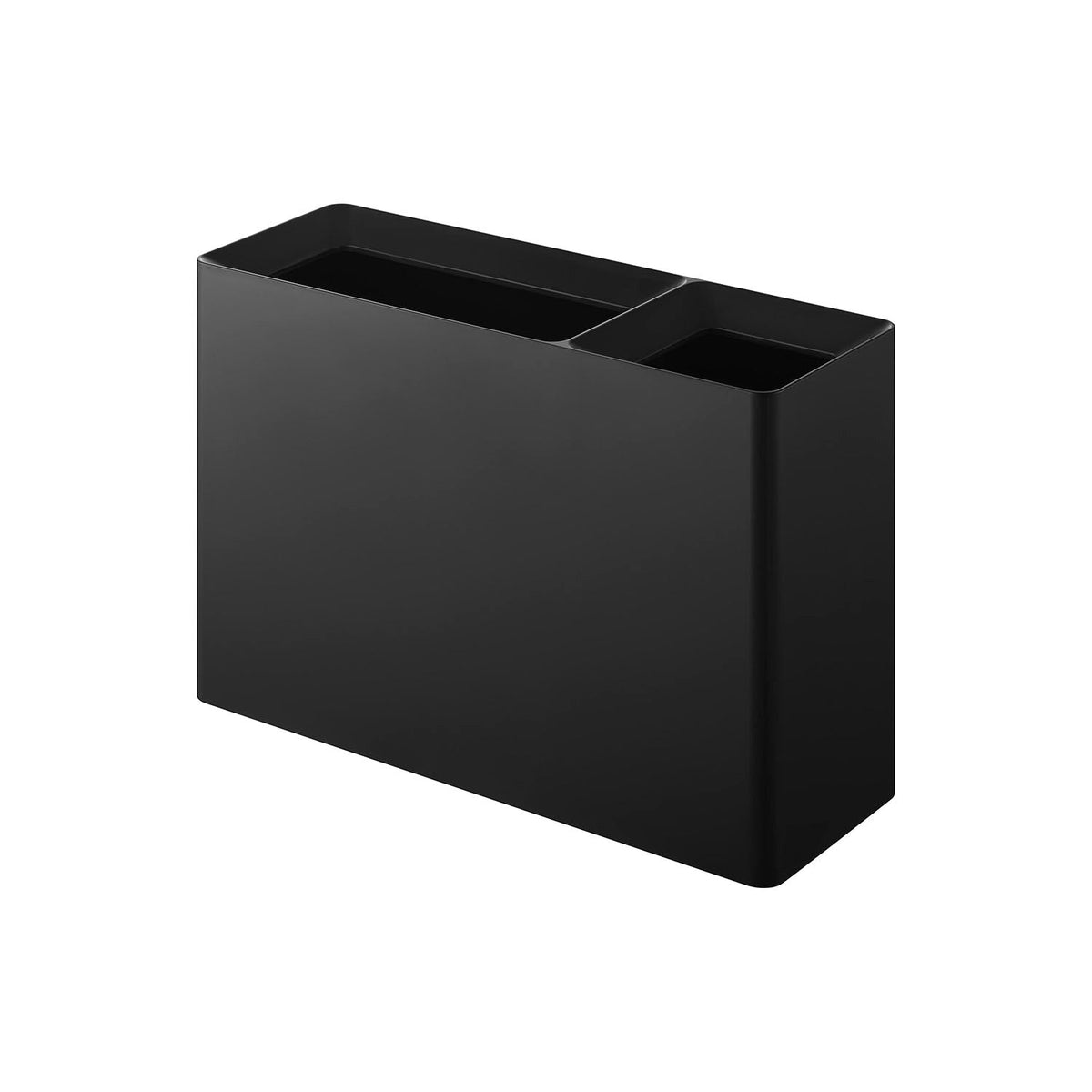 Yamazaki Tower Sorting Dust Box for Supermarket Bento Containers, Two-Compartment Dust Box That Hides the Bags and Splits Waste With a Wide Opening Big Enough for Supermarket Bento Containers, 4.5 L and 10 L, 46.3 x 15.8 x 32 cm and 2425 g, White or Black