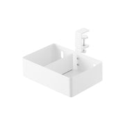 Yamazaki Tower Rotating Table-Side Rack with Dividers, Clamp-On Rack that Swings 360 Degrees Out From a Table or Under the Top, with Dividers, Lower rack 24.2 x 21 x 15.6 cm; upper rack 24.2 x 21 x 16.2 cm and 1150 g, White or Black