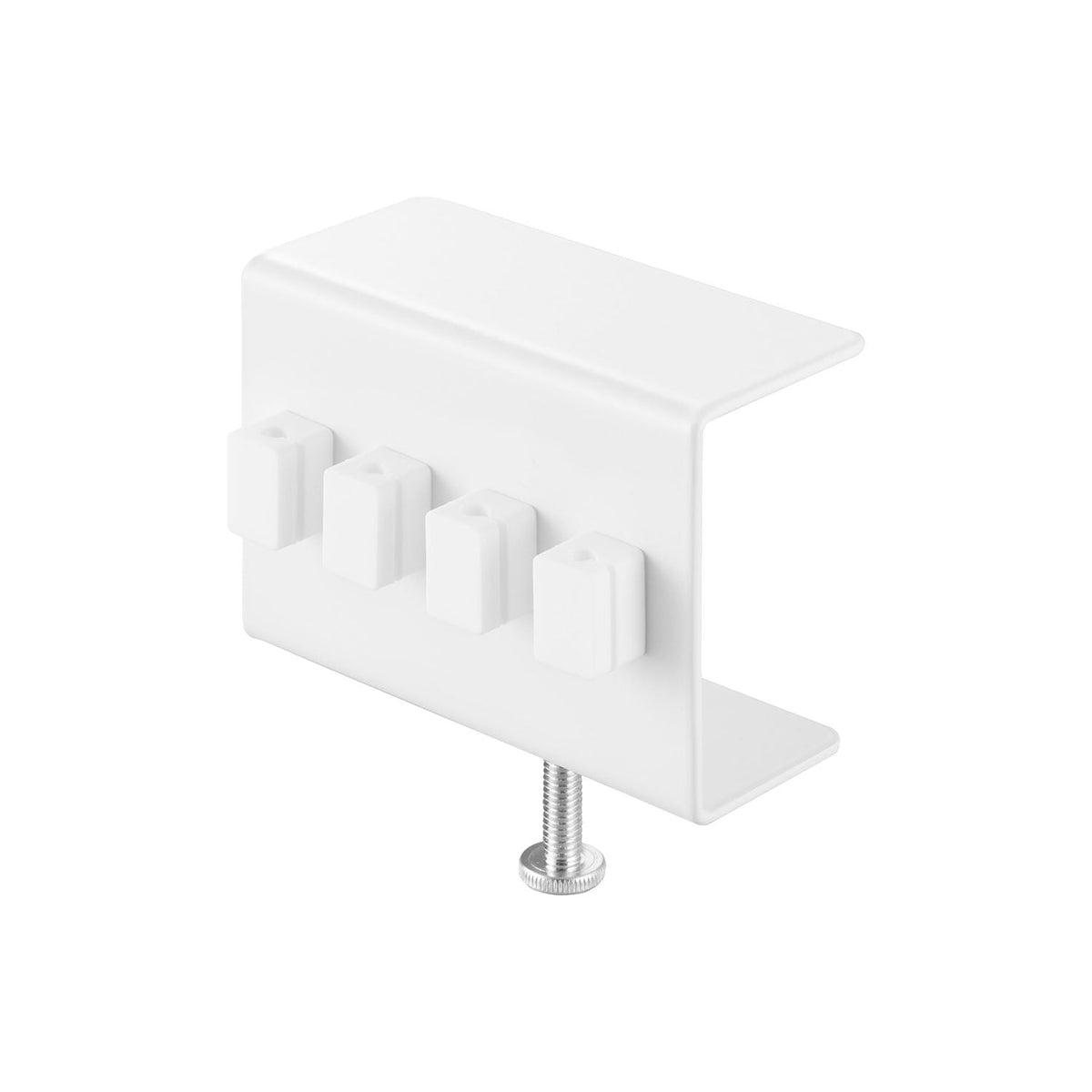 Yamazaki Tower Desk-Side Cable Holder, Clamp-On Holder for a Desk Edge with Four Magnetic Cable Clips, Fits Desktops 1.2 to 5.5 cm Thick, Hex Key Included, 9 x 4.5 x 7.3 to 12.2 cm and 260 g, White or Black