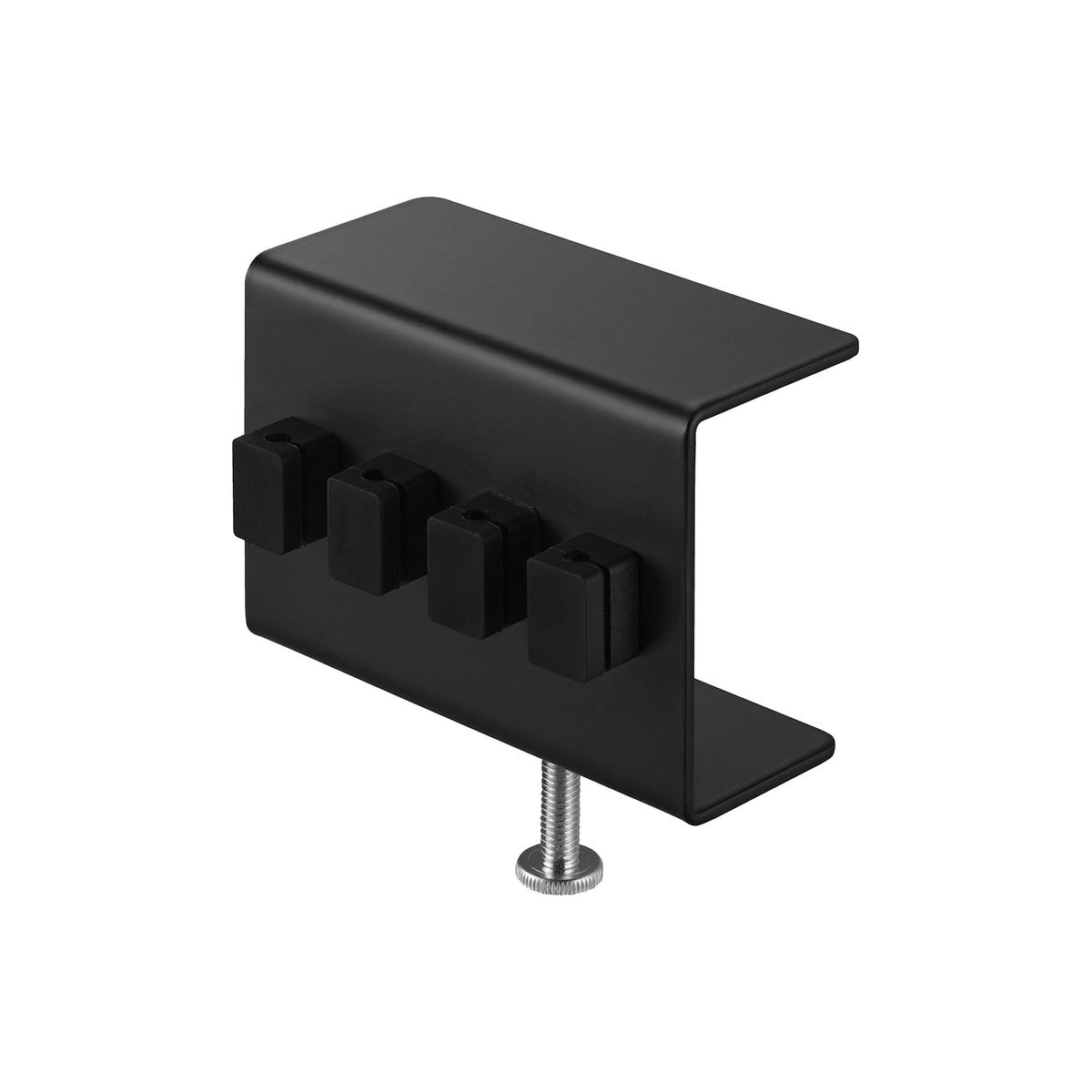 Yamazaki Tower Desk-Side Cable Holder, Clamp-On Holder for a Desk Edge with Four Magnetic Cable Clips, Fits Desktops 1.2 to 5.5 cm Thick, Hex Key Included, 9 x 4.5 x 7.3 to 12.2 cm and 260 g, White or Black