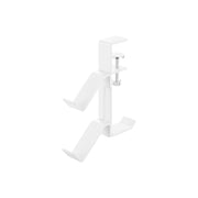 Yamazaki Smart Desk-Side Game Controller and Headset Rack, Clamp-On Rack for Game Controllers and a Headset at the Side of a Desk, Body 3.5 x 17 x 20 to 23.2 cm and 640 g, White or Black