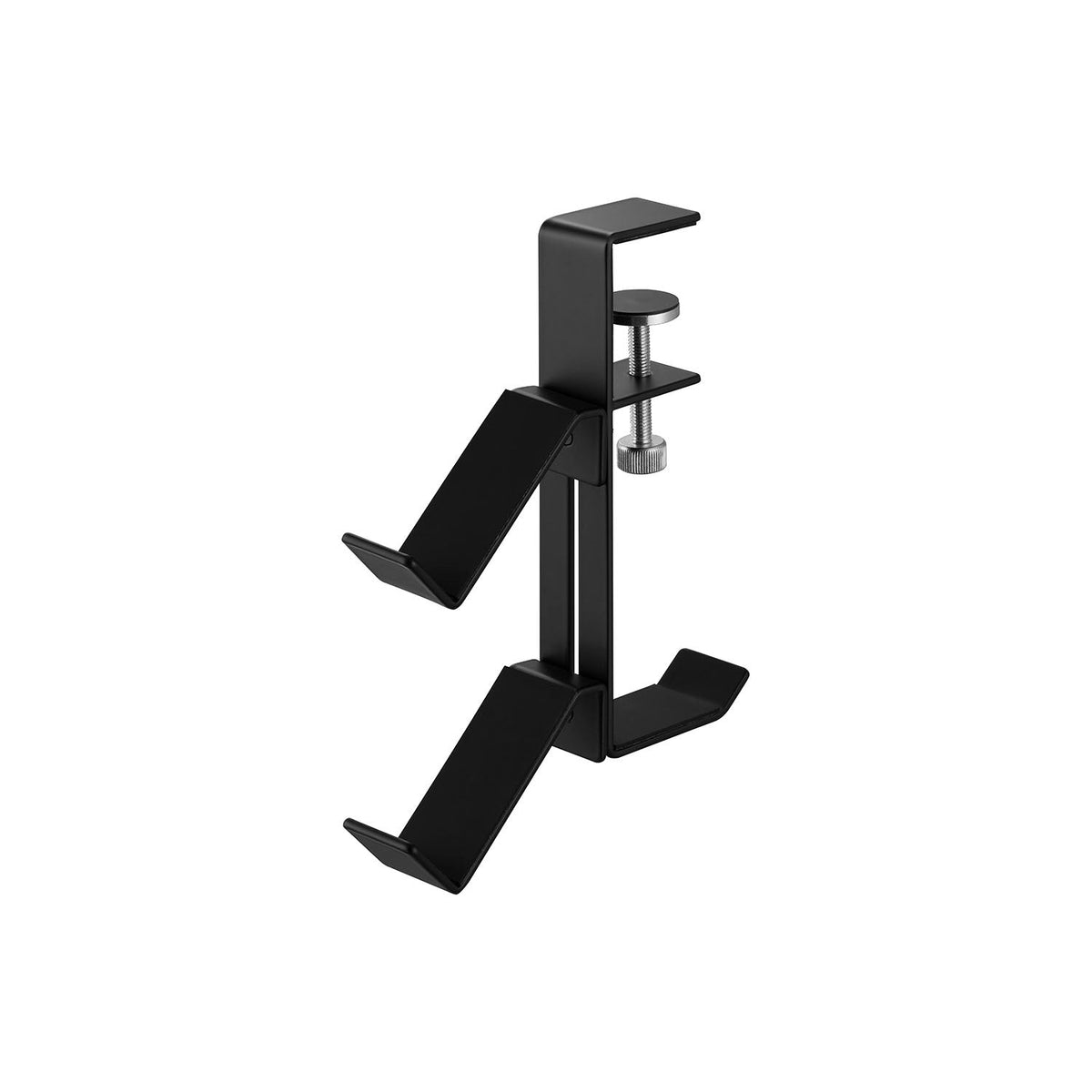 Yamazaki Smart Desk-Side Game Controller and Headset Rack, Clamp-On Rack for Game Controllers and a Headset at the Side of a Desk, Body 3.5 x 17 x 20 to 23.2 cm and 640 g, White or Black