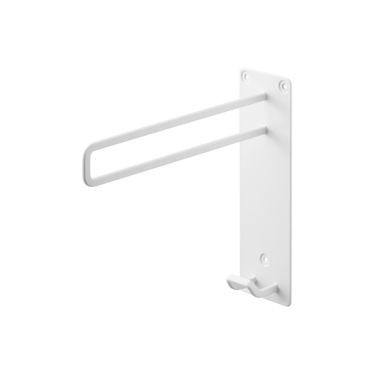 Yamazaki Tower Wall-Mounted Temporary Drying Hanger, Wall Hanger Beside the Washing Machine for Temporary Drying, Plasterboard Pins Included, Lower Hook Takes a Pinch Hanger for Socks, 6 x 20.5 x 20 cm and 295 g, White or Black