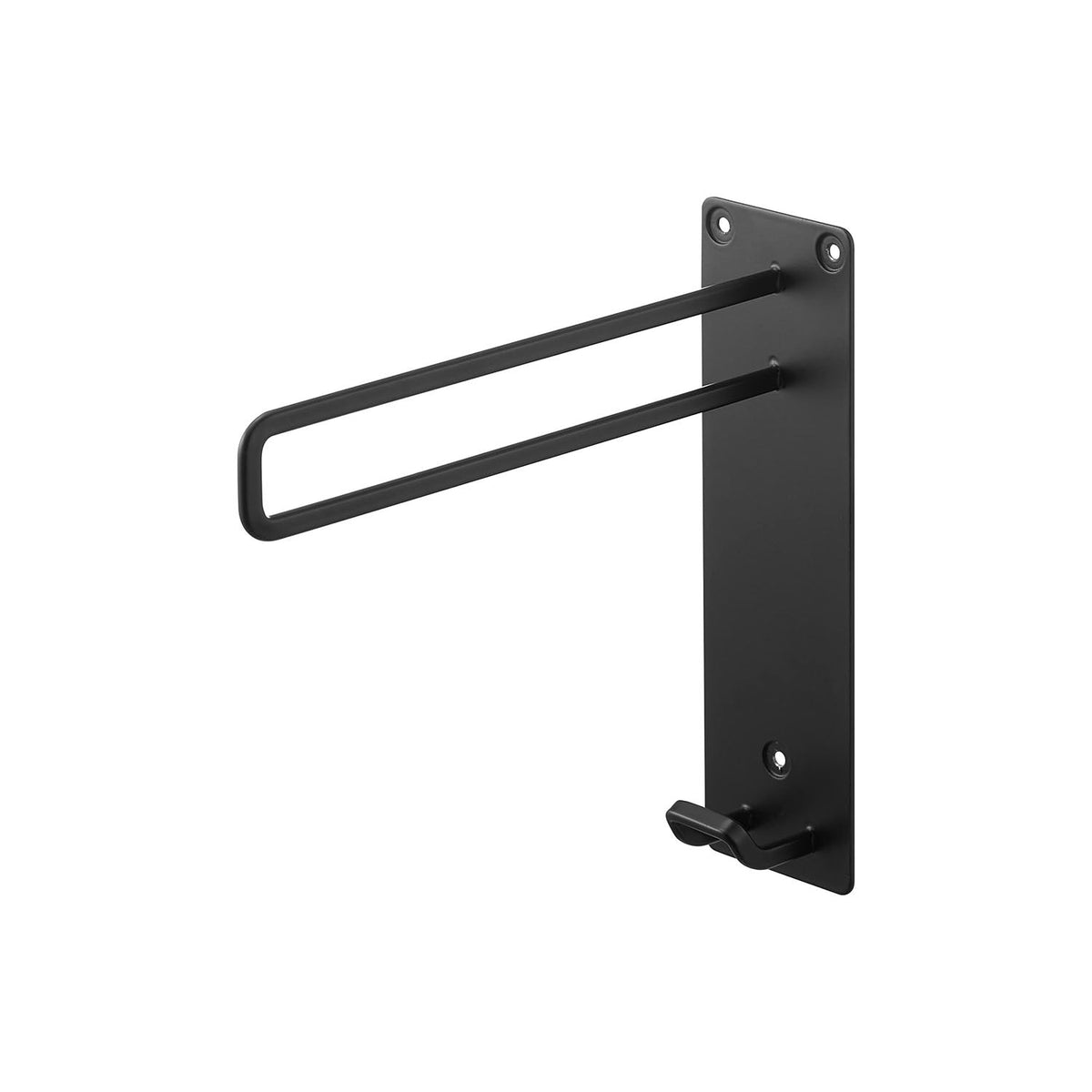 Yamazaki Tower Wall-Mounted Temporary Drying Hanger, Wall Hanger Beside the Washing Machine for Temporary Drying, Plasterboard Pins Included, Lower Hook Takes a Pinch Hanger for Socks, 6 x 20.5 x 20 cm and 295 g, White or Black