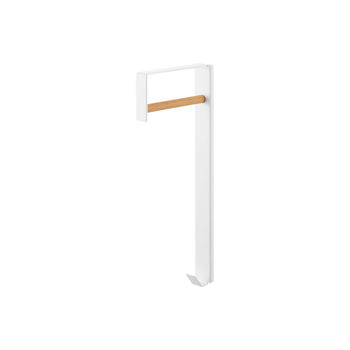 Yamazaki Tower Wall-Mounted Coat Hanger, Wall Bracket with a Wooden Bar for Hanging Coats on Hangers, Pins and Screws Included, 4 x 16.2 x 40.6 cm and 455 g, White or Black