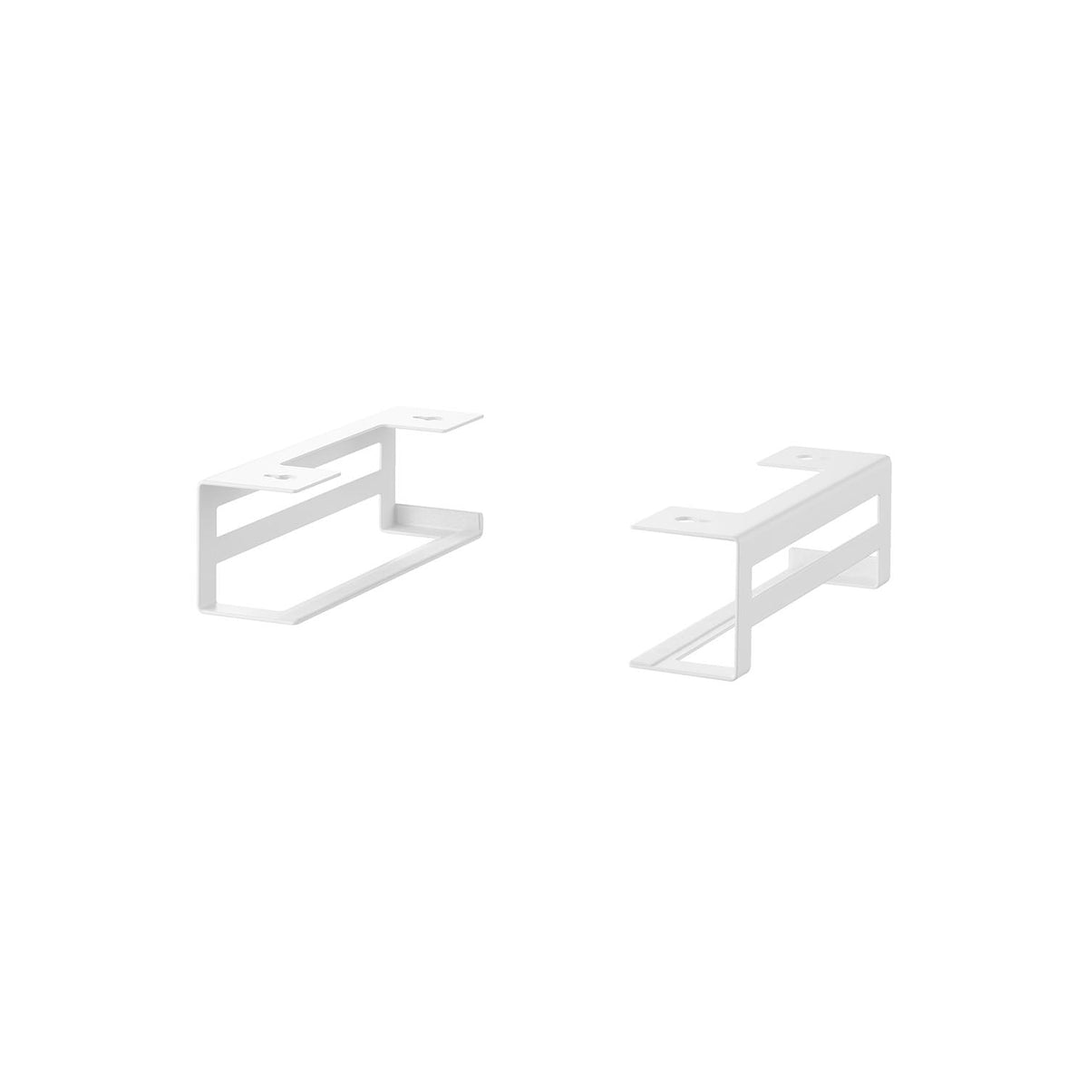 Yamazaki Smart Under-Desk Laptop Storage Rack, Pair of Steel Brackets that Screw Under a Desk to Slide a Laptop Out of Sight, Hooks Included, 6.2 x 24 x 7.5 cm each and 865 g, White or Black