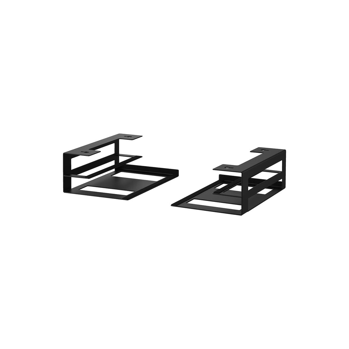 Yamazaki Smart Under-Desk Laptop and Keyboard Storage Rack, Pair of Two-Level Steel Brackets that Screw Under a Desk for a Laptop and Keyboard, Hooks Included, 15.2 x 24 x 8.4 cm each and 1700 g, White or Black