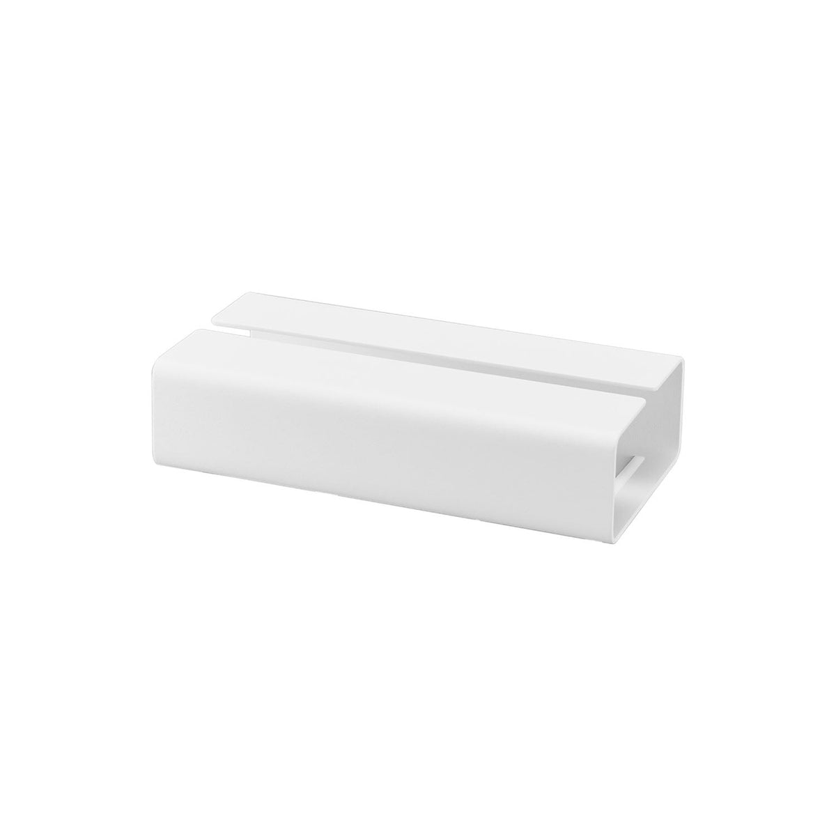 Yamazaki Tower Side-Loading Soft Pack Tissue Case, Slim Steel Case for Soft-Pack Tissues up to 160 Sets, Slide a New Pack in from the Side, Open Sides Show What Is Left, 23 x 11.4 x 5.6 cm and 1100 g, White or Black