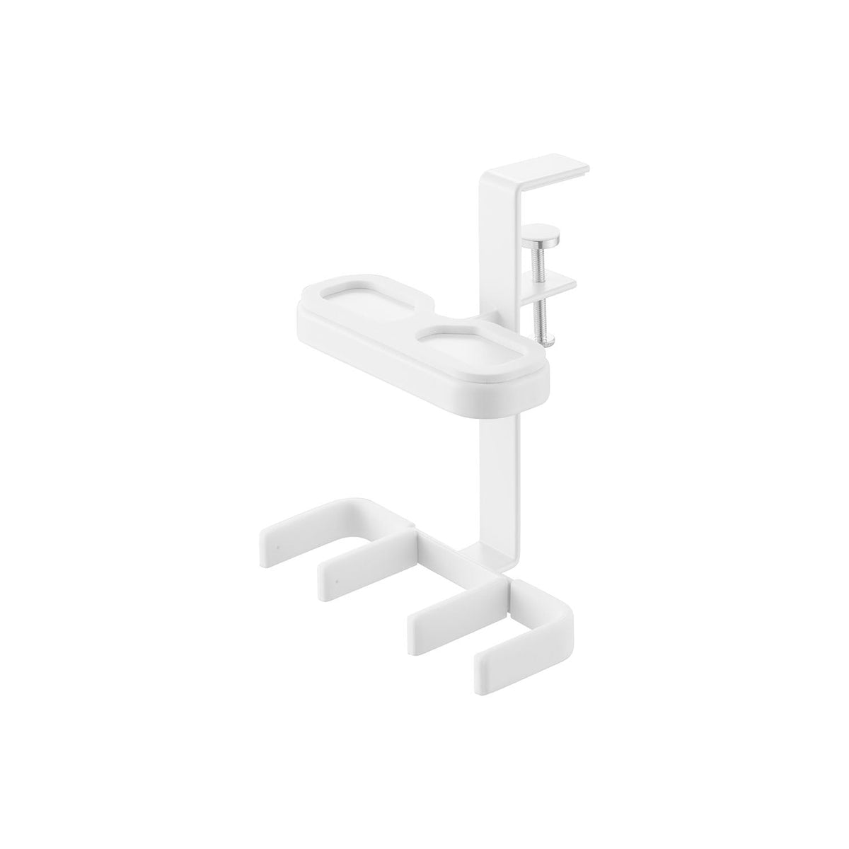 Yamazaki Smart Desk-Side VR Headset and Controller Rack, Clamp-On Rack for a VR Headset and Controllers at the Side of a Desk, 15.3 x 12.3 x 18.7 cm and 410 g, White or Black