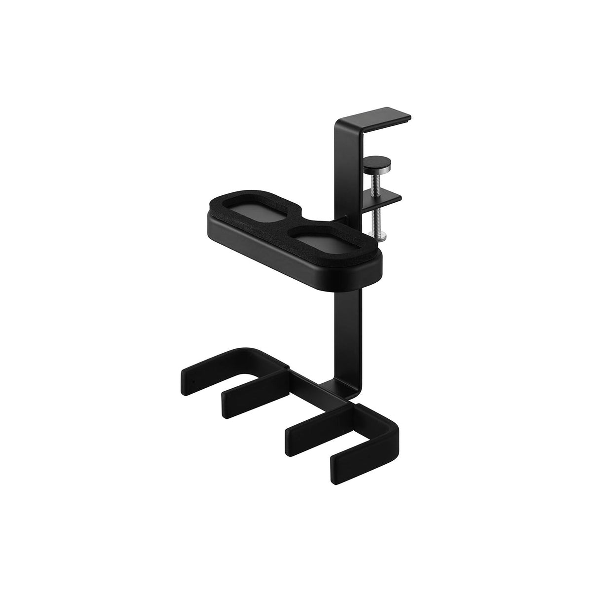 Yamazaki Smart Desk-Side VR Headset and Controller Rack, Clamp-On Rack for a VR Headset and Controllers at the Side of a Desk, 15.3 x 12.3 x 18.7 cm and 410 g, White or Black