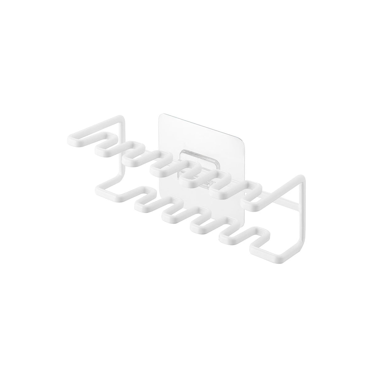 Yamazaki Tower Film-Hook Two-Tier Toothbrush and Spare Brush Holder, Two-Tier Holder on a Film Hook That Floats up to 11 Toothbrushes and Spares on a Bathroom Wall, Slanted Up So They Do Not Slide Off, 14.6 x 6.3 x 6.2 cm and 280 g, White or Black